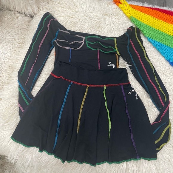 Omighty Rainbow stitch skirt and crop top set - Picture 10 of 11